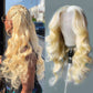 Deep Part 5x5 Lace Glueless Lace Closure Wig Honey Blonde 613 Color Body Wave