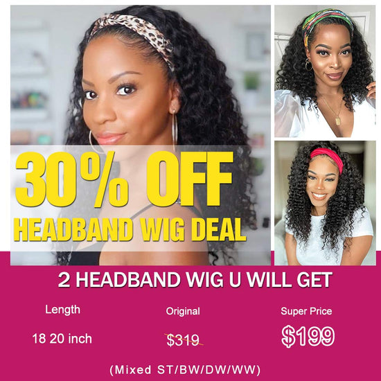 22 24 inch Comb Deal Straight/Body Wave/Water Wave/Deep Wave Headband Wig Super Sale Glueless Human Hair Wigs