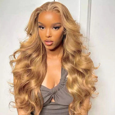 (Super Deal)Megalook Youtuber Same Hair 210% Density #27 Honey Blonde Color Wig HD Lace Transparent Lace Front Wig