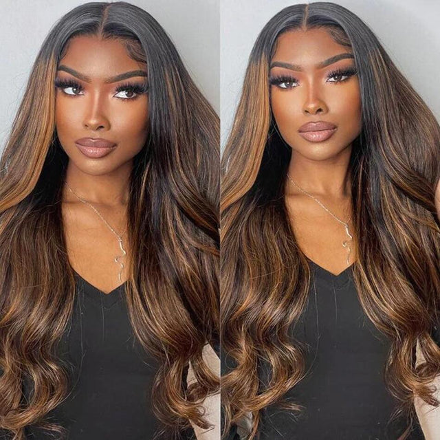 (Super Deal)Megalook Highlight P1B/30 Body Wave 4x4 5x5 13x4 13X6 360 ...