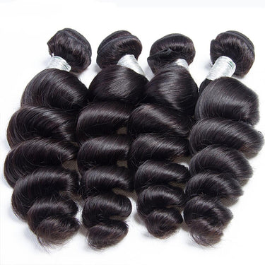 Megalook 12A Grade Human Hair Loose Wave Bundles With 5x5 Closure Brazilian Remy Human Hair 3/4Bundles With Swiss Lace Closure Natural Black