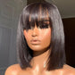 USA 2 Day Express Shipping Buy One Get One Free 4x4 Lace Closure Pink Bob Straight Hair Plus Natural Color Bob Wigs With Bangs