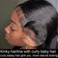 Glueless Straight 4X4/13x4 Lace Front Wig With Realistic Curly Edges Kinky Baby Hair