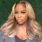 New & Hot Highlight Honey Blonde Human Hair Wigs Super Thick Transparent Hd Lace Closure/Front Wigs
