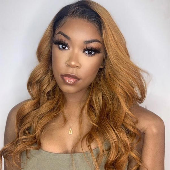Megalook Undetectable 13x4 Lace Frontal 1B/27 1B30 1B99J Transparent Lace Front Wig 180% Density Wig