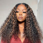 Highlight P1B/30 Curly 4x4 5x5 13x4 13x6 Undetectable Lace Front Wigs 210% Density Deep Curly Wigs