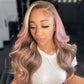 Megalook New Arrival Side Part Pink Balayage On 