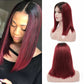 Megalook Bob Wigs 4x4 Lace Wigs 99j Straight 100% Virgin Human Hair Wigs