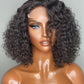 Celebrity Style Side Part Curly Glueless Lace Frontal Wigs For Women Black