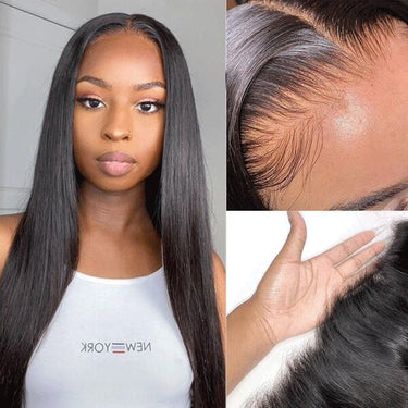 Glueless Human Hair Wigs 5x5 HD Lace Closure Wigs Already Bleached Knots With Baby Hair