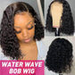 Lace Frontal Water Wave Wig 13x4 Bob Wigs Curly Hair For Women Black