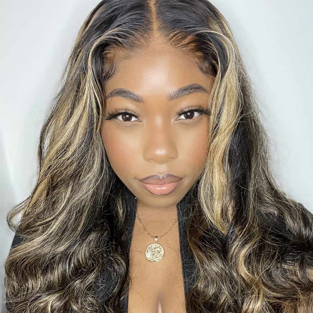 Megalook 5x5 Hd Lace Balayage Body Wave/ Straight Honey Blonde Human H ...