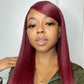 Megalook 13x4 Lace Front Wigs Transparent Lace Closure Wigs 99J Burgundy Human Hair For Black Women